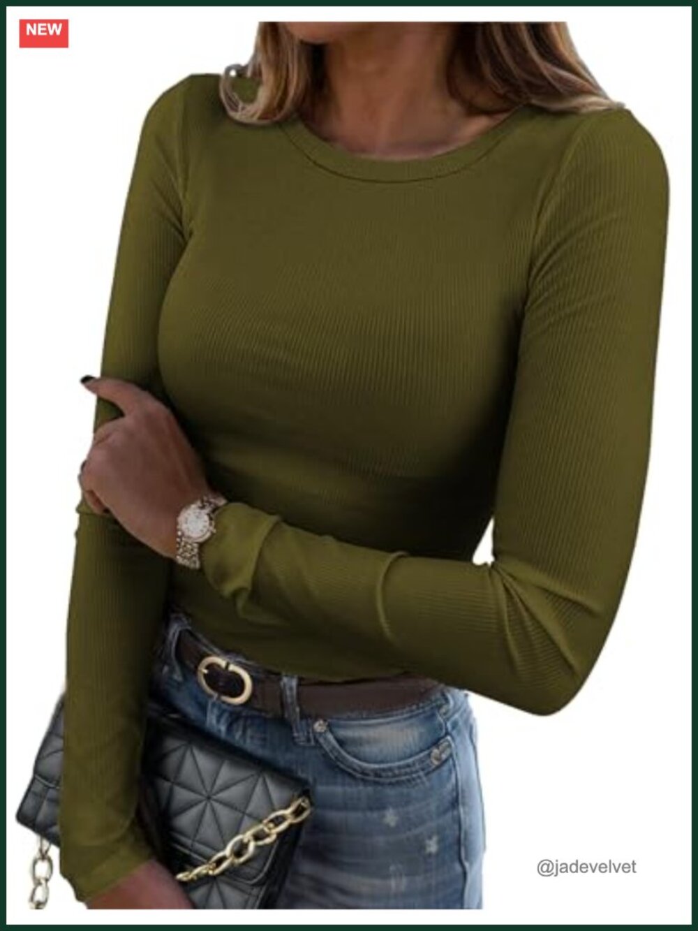 Zeagoo Long Sleeve Ribbed Slim Fit Crewneck Basic Tee Tunic Top